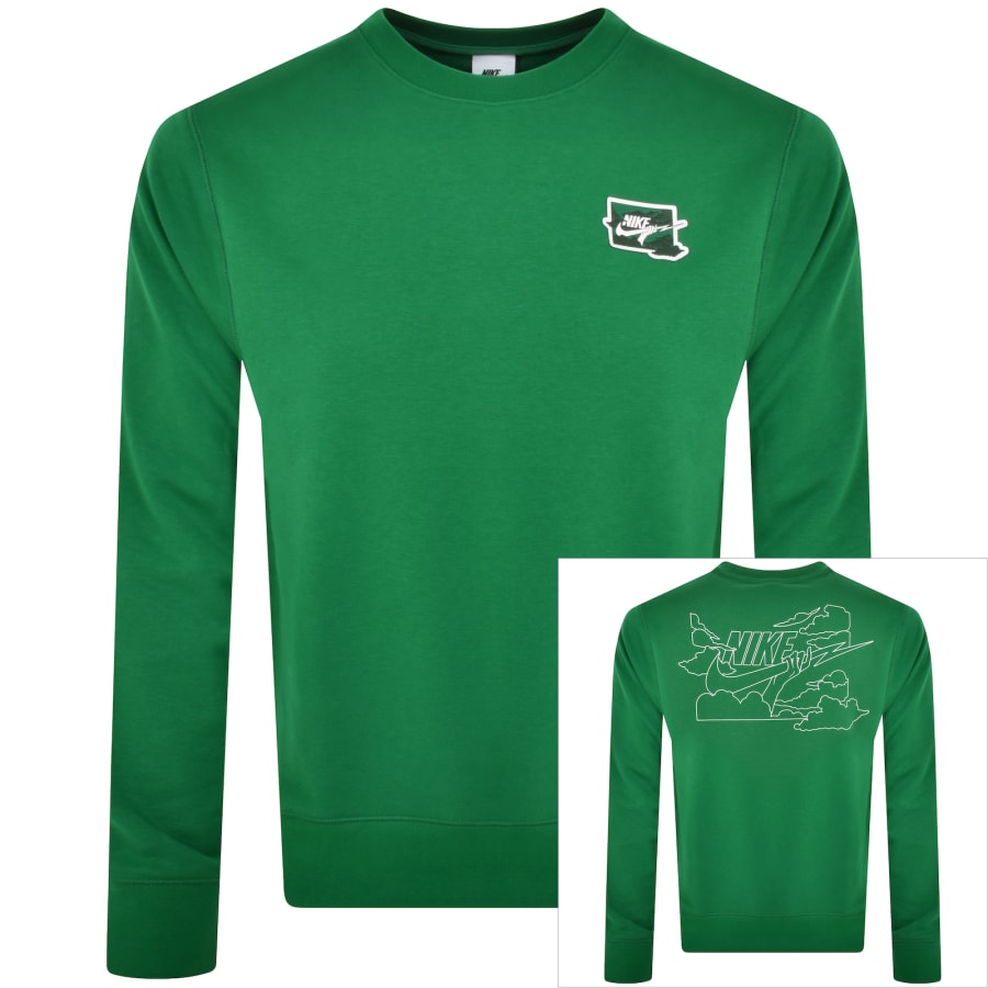Nike archive green graphic logo sweatshirt hotsell